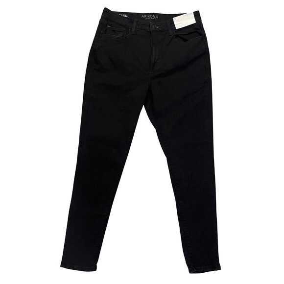 NWT Arizona Women's Size 16 Black High Rise Stretch Jeggings Denim Skinny Fit - Picture 1 of 16